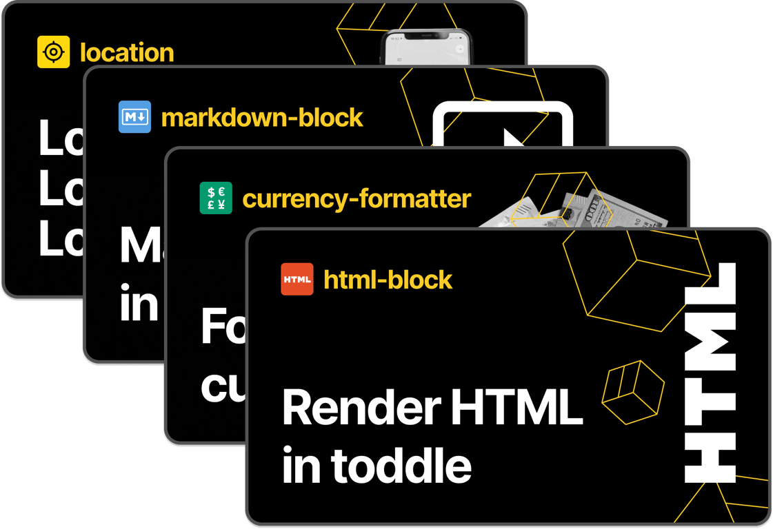 Design cool components, actions, or formulas, package them, and use them everywhere––no need to mess around with complicated formulas. Build faster than ever.